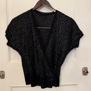 Vintage 1960s Laura Aponte Lord and Taylor Sequin Wrap Sweater, Wool